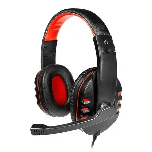 HEADSET ARGOM ARG-HS-0063 DYNAMIC STEREO CON MICROFONO NEGRO-ROJO USB 2.0