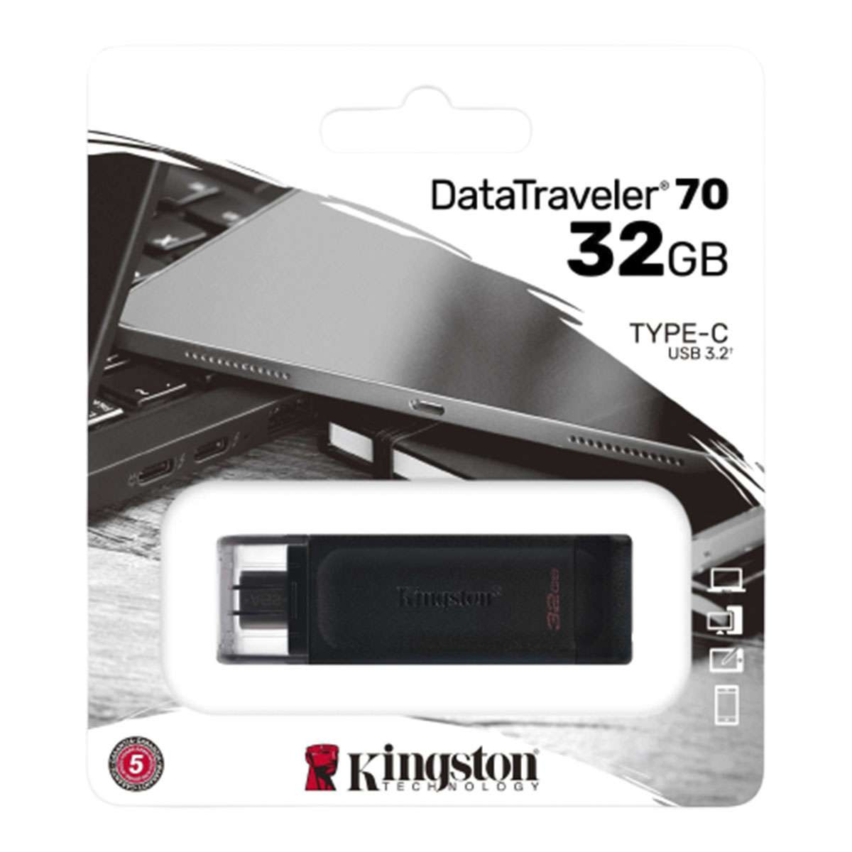 FLASH MEMORY KINGSTON DT70/32GB DE 32GB DATA TRAVELER 70 EXODIA USB-C 3.2