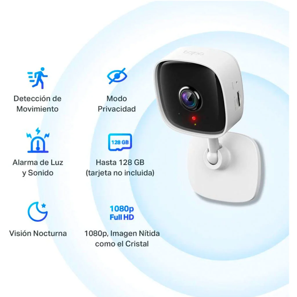 CAMARA WIFI FIJA DE SEGURIDAD PARA CASA 1080P FULL HD TAPO C100